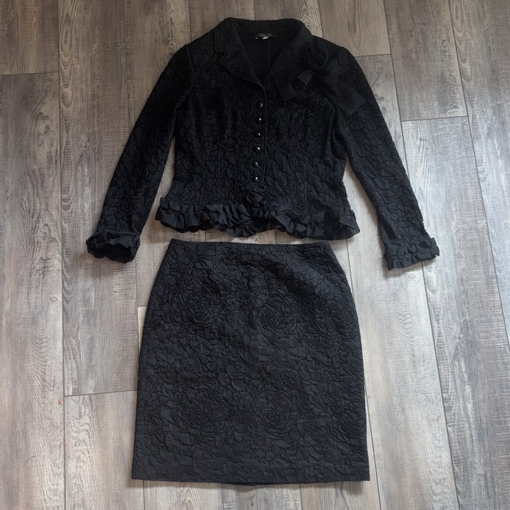 Teri Jon Rickie Freeman Two Piece Skirt Set Size 14 - Picture 10 of 15